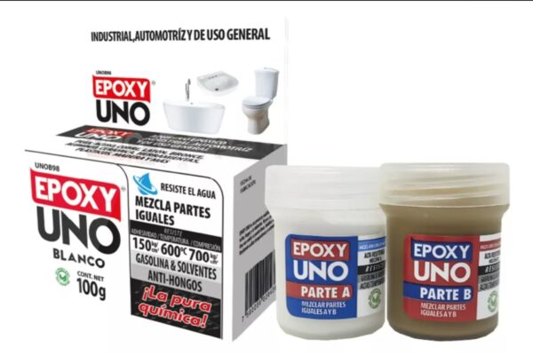 ADHESIVO EPOXY UNO BLANCO 100g USO INDUSTRIAL AUTOMOTRIZ Y GENERAL - Imagen 3