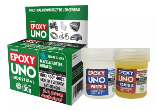 ADHESIVO EPOXY UNO INDUSTRIAL 100GR USO INDUSTRIAL AUTOMOTRIZ Y GENERAL