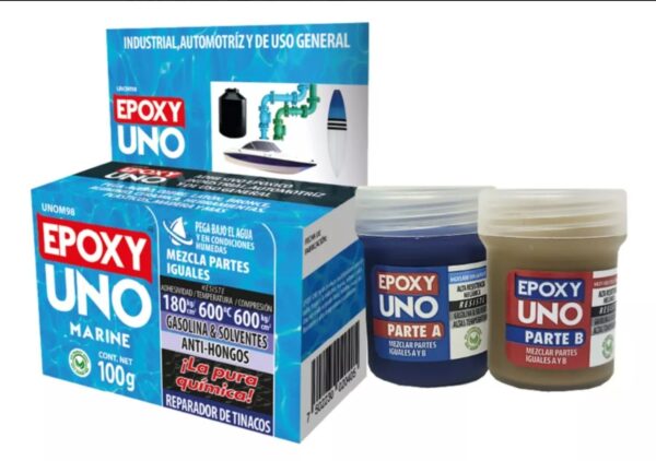 ADHESIVO EPOXY UNO MARINO 100GR USO INDUSTRIAL AUTOMOTRIZ Y GENERAL