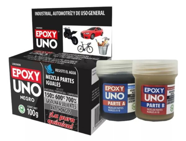 ADHESIVO FUSION EPOXY UNO NEGRO 100GR GENERAL INDUSTRIAL  AUTOMOTRIZ